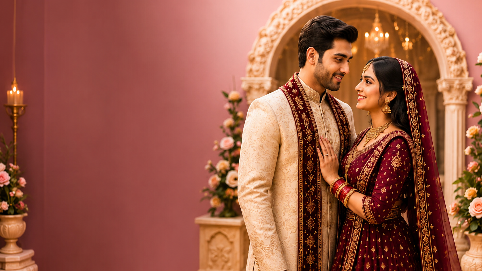 Bride in red lehenga